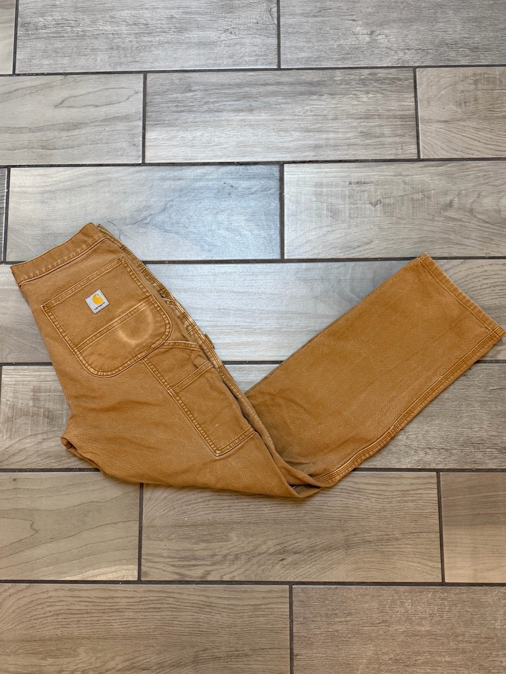 Carhartt Relaxed Fit Double Knee Duck Canvas Work Pants Brown